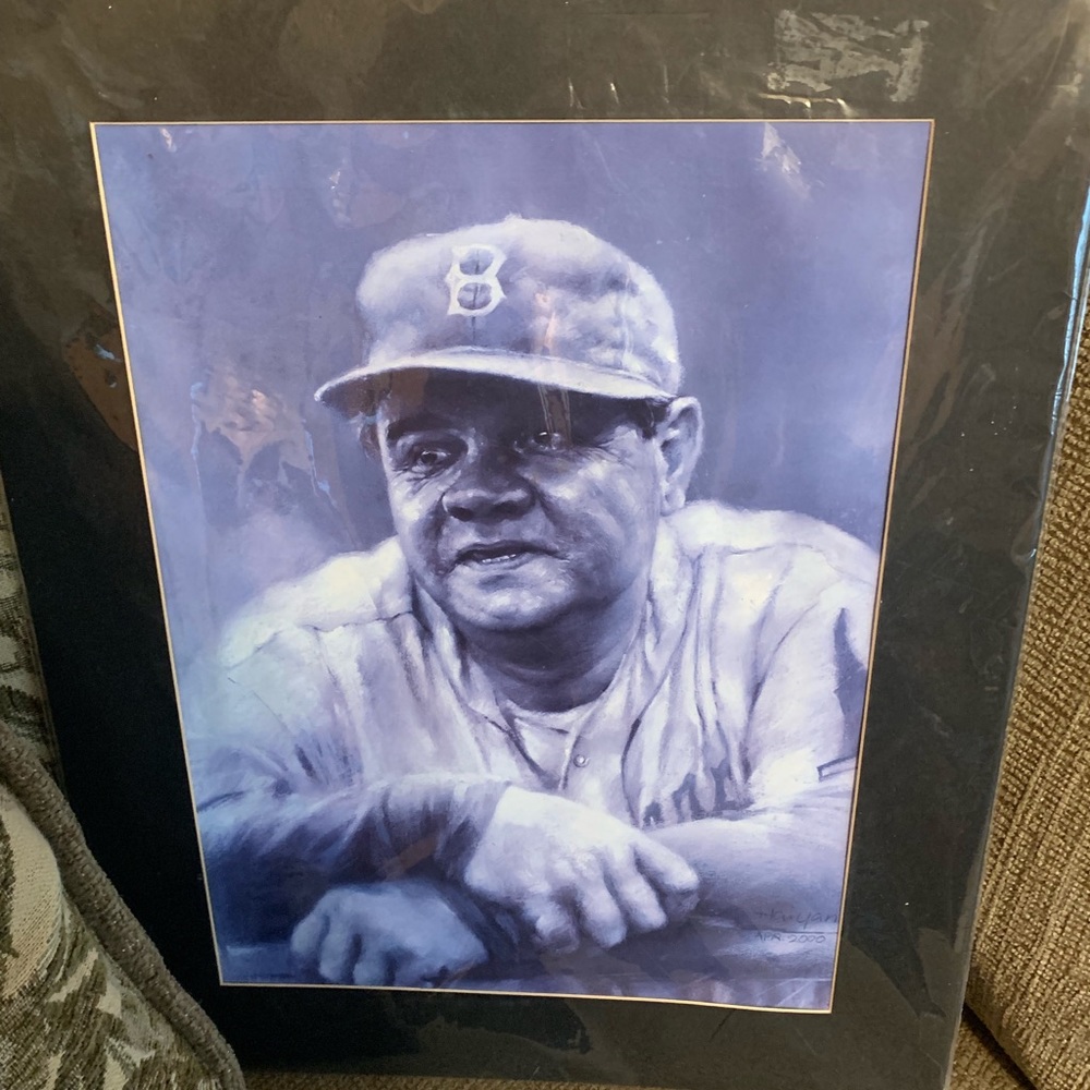 Babe Ruth picture sing by the artist in vintage